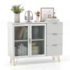 GOFLAME Buffet Cabinet Kitchen Modern Sideboard Storage Cabinet Coffee Bar with Drawers