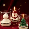 Christmas Scented Candle Glass Cup Soy Wax Santa Tree Snowman Reindeer Gift Home Decoration Holiday Aromatherapy Candle