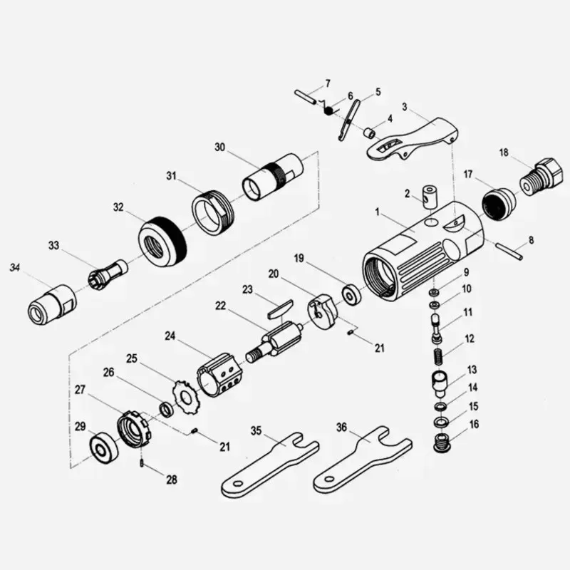 16Pcs/Set 1/4 Inch Car Air Compressor 90psi Grinder Machine Tirel Rotary Stone Tool Kit High-speed Polishing Pneumatic Tool - Image 6