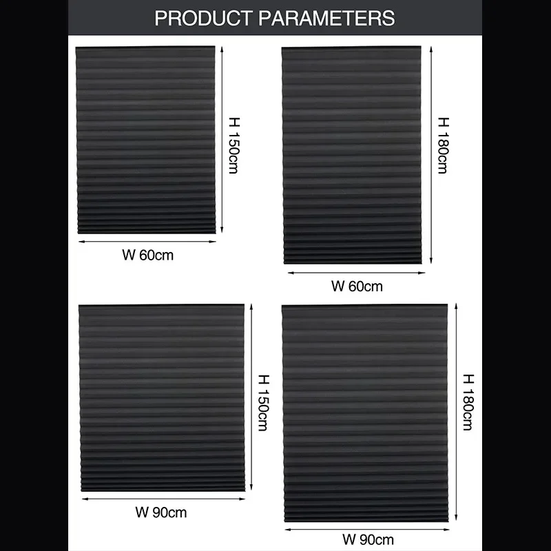 Easy to Install Light Filtering Pleated Paper Shades for Window Temporary and Portable Blinds with Clips Roman Zebra Curtain - Image 6
