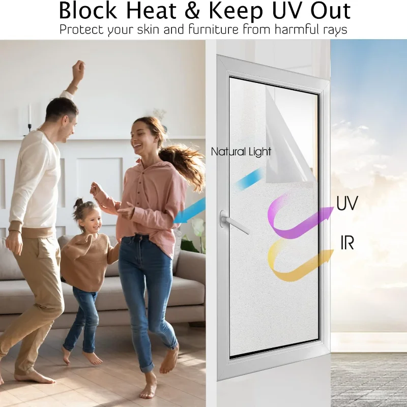 Frosted Privacy Decorative Film, Heat and UV Resistant, Anti-static, Adhesive Free Small Office/home Office - Image 2