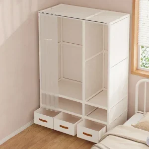 Multilayer Fabric Wardrobe With Drawers Modern Open Wardrobes Home Portable Bedroom Clothes Hanger Storage Cabinet Dustproof