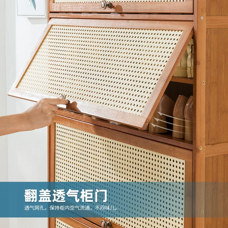 Imitation rattan woven shoe cabinet, simple shoe rack at the door of the home, economical, good-looking indoors - Image 3
