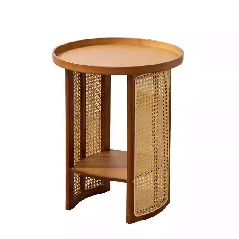 Rattan coffee table living room home sofa side table bedroom side table storage small table - Image 5
