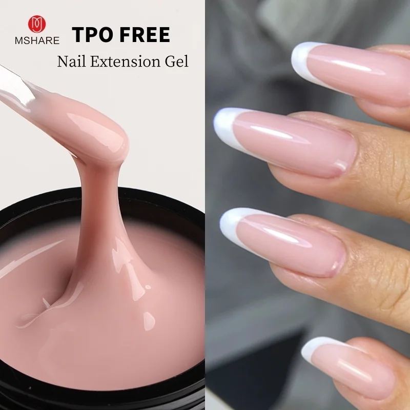 MSHARE 50ml Baby Pink Builder Nails Gel Hema Tpo Free Gel Nail Construction Self Leveling Gel for Nail Extension UV Led - Image 2