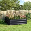 Livingandhome Galvanized Steel Square Raised Garden Bed Planter Box, 100cm W x 100cm D x 30cm H