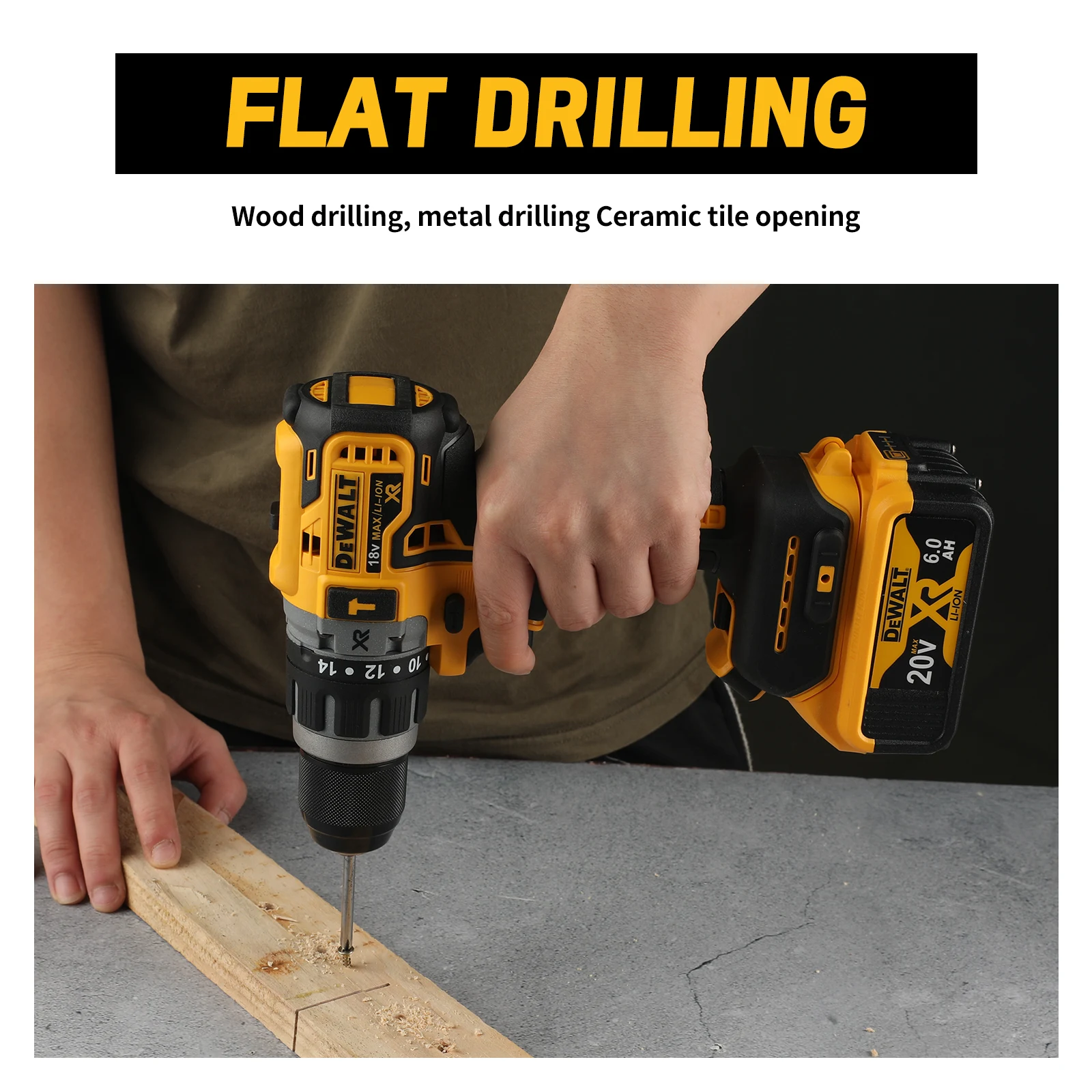 DeWALT DCD796 Drill:20V,Brushless Motor,70Nm Torque,14+1Clutch Gears, 0-2200rpm&Ergonomic Design for Precise,Comfortable Use - Image 5