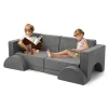 8pcs Modular Kids Play Couch Child Sectional Sofa Convertible Sofa Play Set Foam and Floor Cushion for Boys Girls Playroom