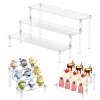 1-4Layer Acrylic Display Stand Durable Display Rack for Cupcake Perfume Doll Transparent Trapezoidal Blind Box Storage Shelf