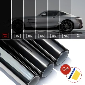Window Tint Film for Cars Window Privacy Film Heat UV Block Scratch Resistant Blackout Auto Car Windshield Sun Shade Film