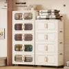 Household storage cabinet, no-install baby wardrobe for organising children's clothes and snacks, plastic bedroom storage cabine