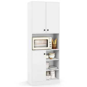 GOFLAME Kitchen Pantry Storage Cabinet 166cm Tall Modern Hutch Cabinet-White