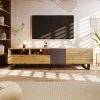 Modern Color TV Cabinet TV Stand with Wood Grain Finish 180cm