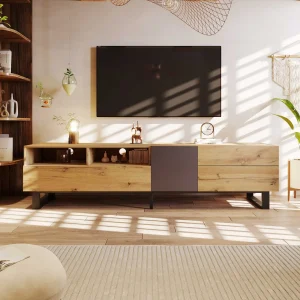 Modern Color TV Cabinet TV Stand with Wood Grain Finish 180cm
