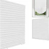 White Blind for Window, Temporary Window Shade, Light Filtering Pleated Fabric Shade ,Self Adhesive Blinds Room Darkening Blind