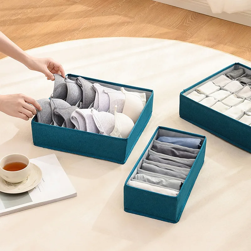 Fabric Underwear Bra Storage Box Underwear Sorting Box Panty Socks Compartment Storage Box Drawer Organizer Home Storage - Image 2