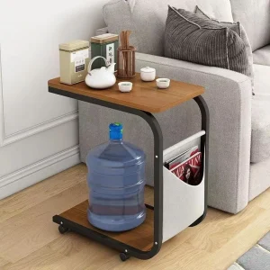 Mobile Bedside Table Nightstand Rolling Storage Cabinet Drawer Small Side Table Sofa End Table Bedroom Living Room Nightstand
