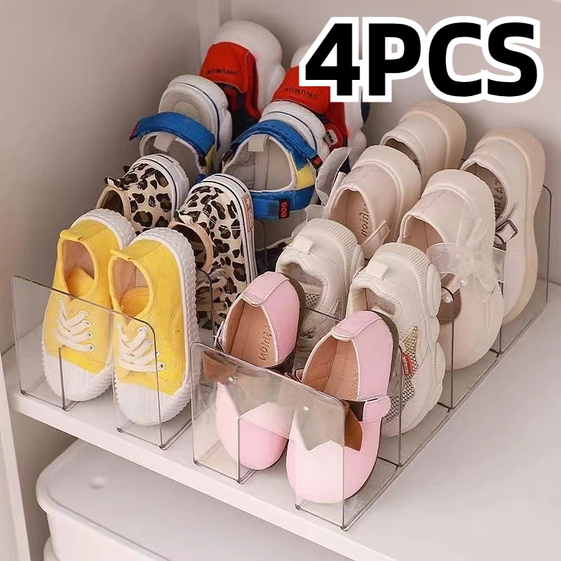 4 Grids Shoe Storage Device Shelf Saves Space Children's Shoes Storage Box Shoe Box Student Dormitory Shoe Cabinet Shoe Rack