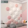 1pc 25 x 28cm Anticollision Hexagonal Headboard Bed Soft Bag Set 3D Wall Sticker Tatami Bedside Decor Aesthetic Home Decoration