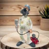 Creative Spray Paint Worker Resin Statue Ornament,Unique Workwear Sculpture,Home、Office Desktop Decoration