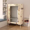 Portable Fabric Wardrobe Clothes Closet Bedroom Dorm Rental Room Small Folding Storage Cabinet Easy Assembly Durable Organizer