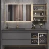 Latest Bathroom Vanity Units With Sink Cabinet Wall Hung Waterproof Bathroom Cabinet Set Factory WholeSale