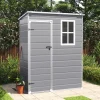 Voltsify Durable Plastic Outdoor Garden Shed with Lockable Door & Ventilation Window – Weatherproof Tool Storage, Pitched Roof