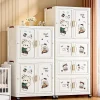 Kids Wardrobe Closet Organizer Portable Kids Clothes Storage Bedroom Nursery Dresser Cabinet Lightweight Easy Assembly White