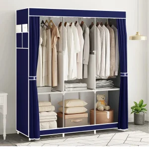 Portable Wardrobe Household Multi-laye Closet Clothes Organizer Dustproof Non-Woven Fabric Thick Pipe Clothing Storage Rack