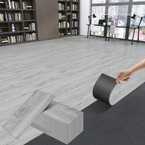 10pcs 40cmX15cm Thicken Wood Grain Floor Sticker PVC Vinyl Floor Sticker Self-adhesive Waterproof Tile Sticker Home Decor