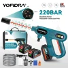 YOFIDRA 3500W Brushless Electric High Pressure Washer Gun 220Bar Power Garden Car Washing Water Spray Gun For Makita Battery Pin