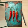 Vintage Rustic Red Pepper Metal Art 8x12