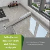 5/10m Simulated Thick Marble Tile Floor Sticker, PVC, Waterproof, Self-adhesive, Living Room Toilet Kitchen Home Floor Decor