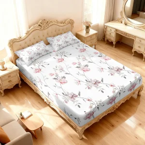 3pcs Spring Colorful Beautiful Flower Printed Coreless Bed Sheet Set Multi Size Soft Bed Cover Bedroom Bedding Decoration