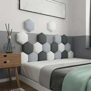 1PC25x28cm Anticollision Hexagonal Headboard Bed Soft Bag Set Wall Sticker Tatami Decor Aesthetic Home Decoration