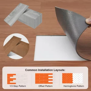 1pc 40cmX15cm Self Adhesive PVC Floor Tiles Vintage Wood Grain DIY Flooring for KitchenDining Room Bedrooms