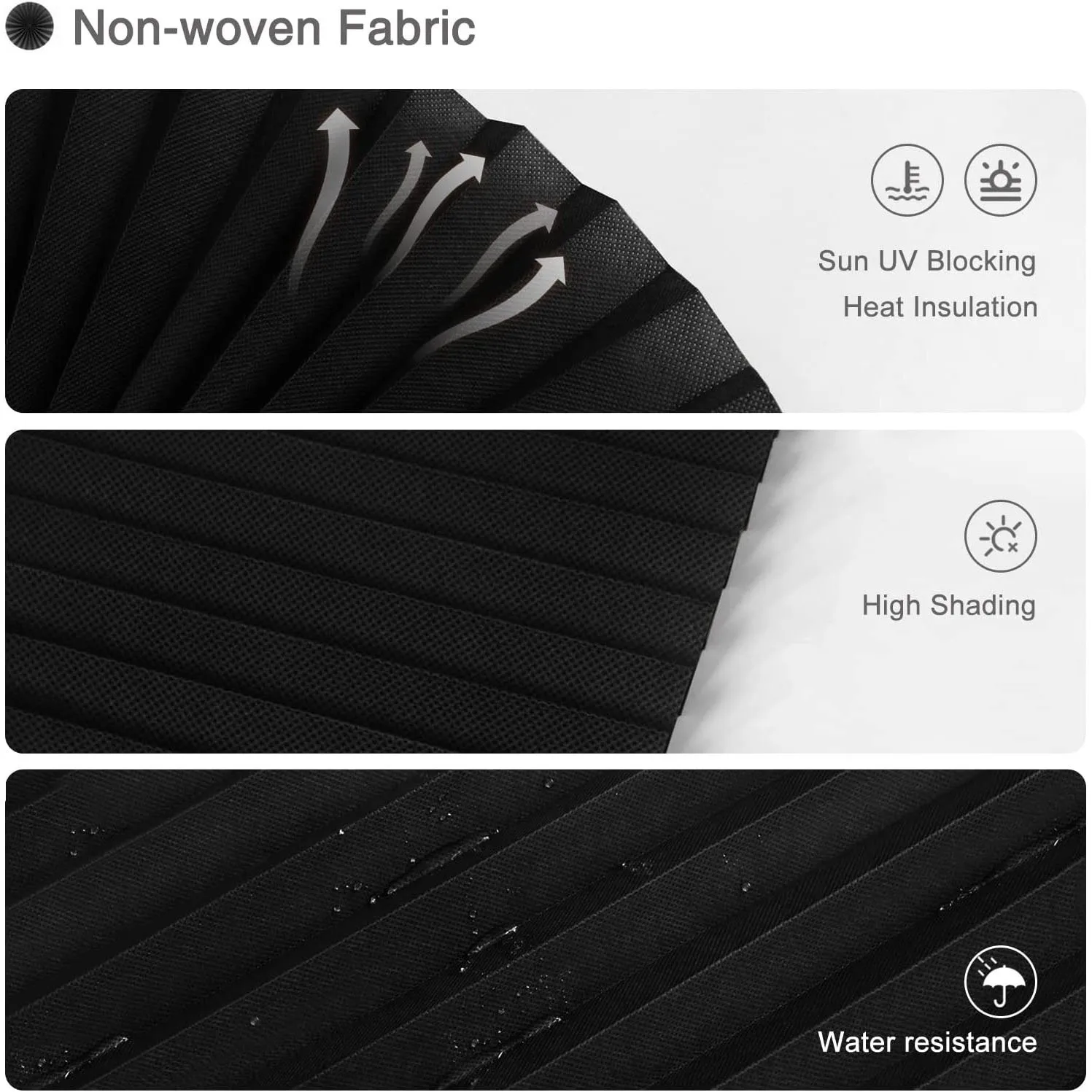 Blind for Window Self Adhesive Pleated Blinds Cordless No Drill Fabric Blinds Room Darkening Shades Blackout Shades for Bathroom - Image 2