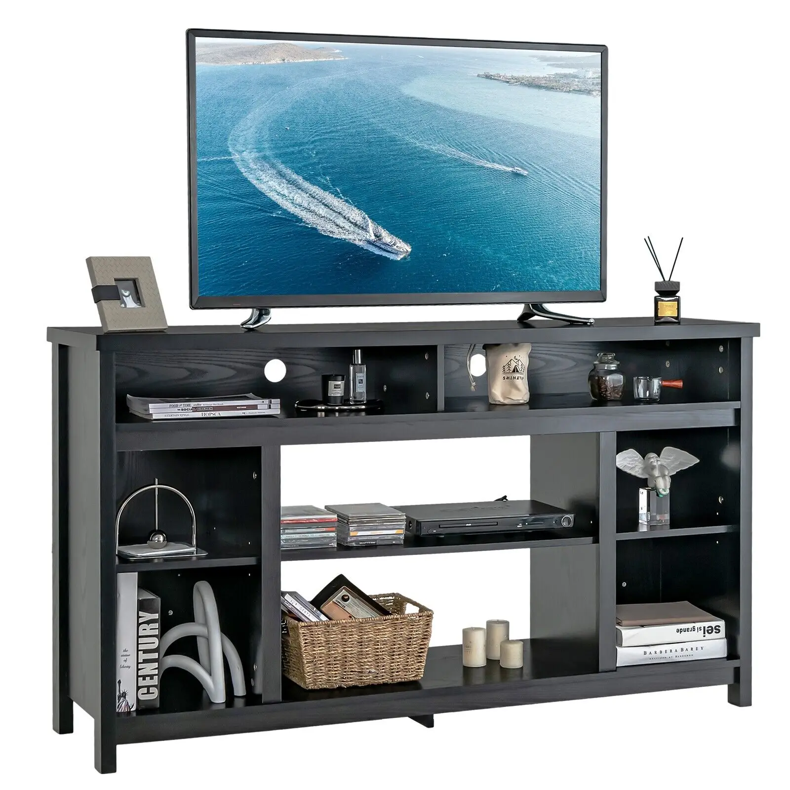 GOFLAME 58" TV Stand for TVs up to 65” Media Console Table w/Adjustable Shelf