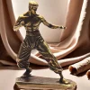 Vintage Brass Statue Kung Fu Martial Arts Figurine, Intricate Brass Crafted Desktop Decor for Home or Office