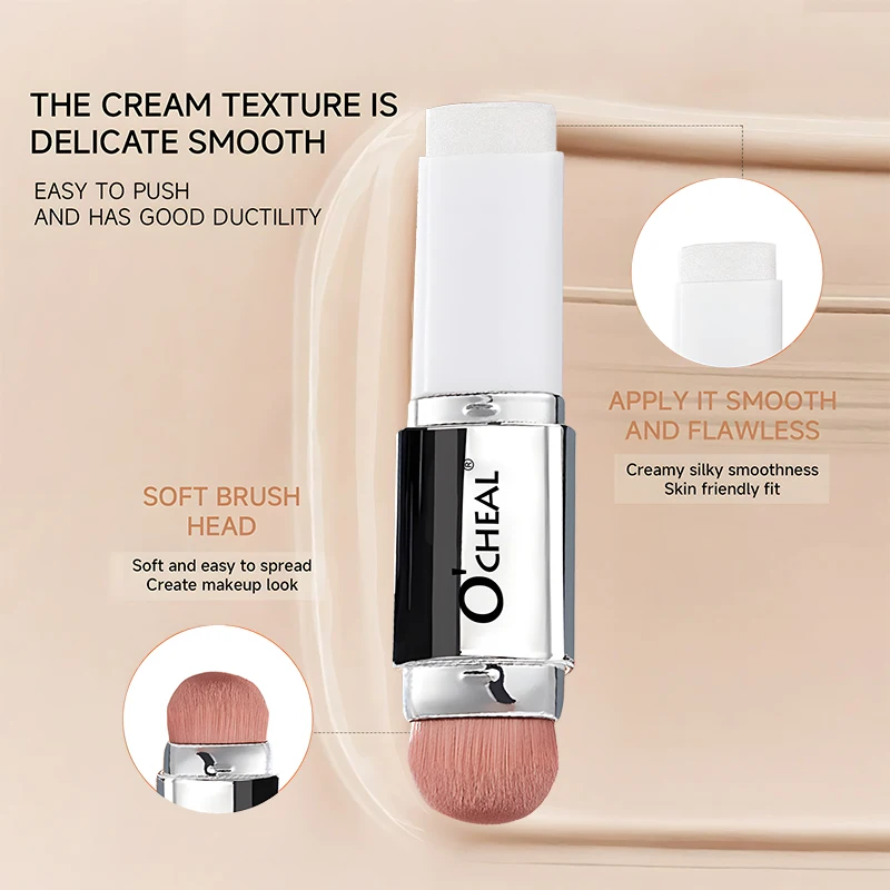 O'CHEAL Temperature Changing Foundation Stick Facial Coverage Blemishes Pores Double-Headed Face Matte Makeup Foundation Cream - Image 4