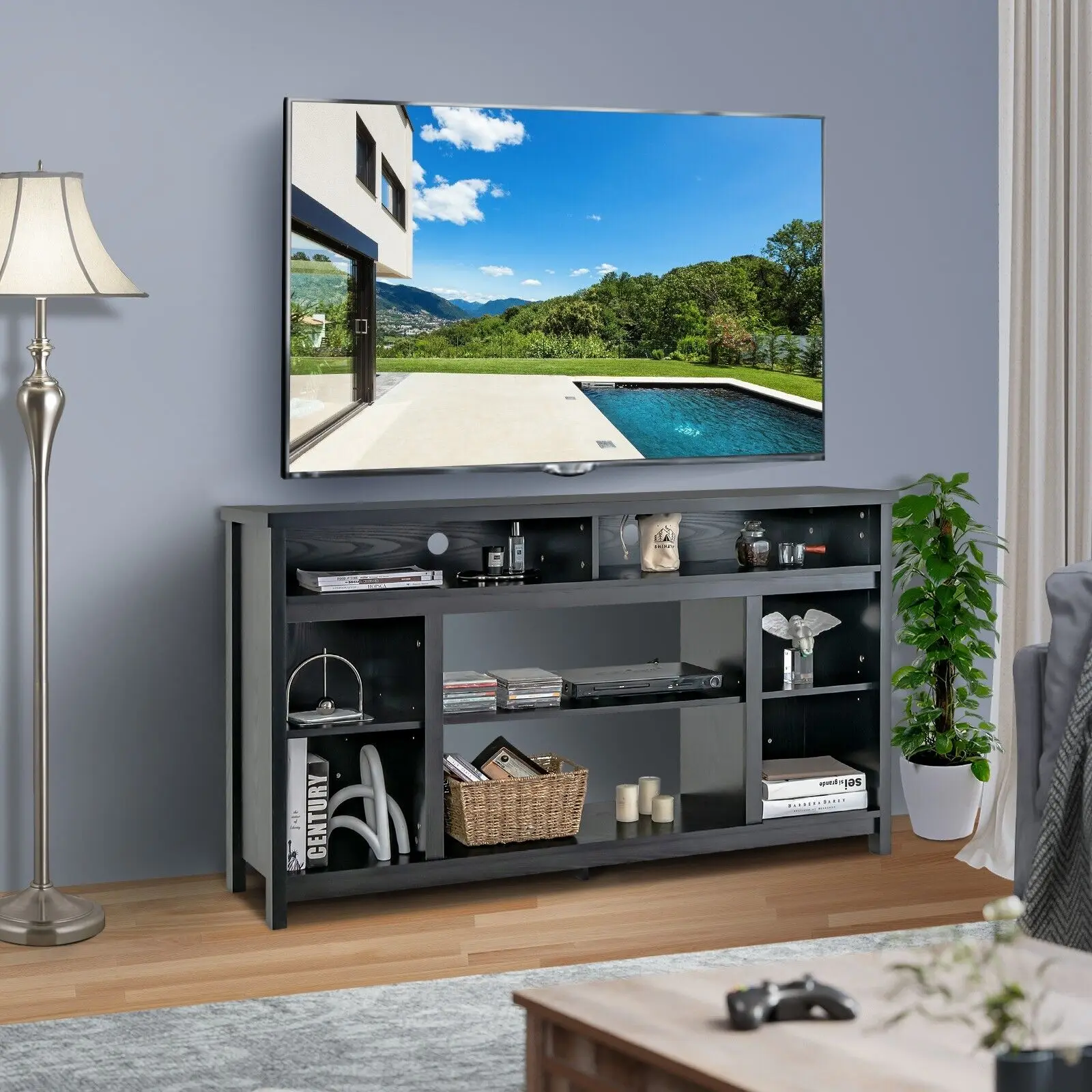 GOFLAME 58" TV Stand for TVs up to 65” Media Console Table w/Adjustable Shelf - Image 5