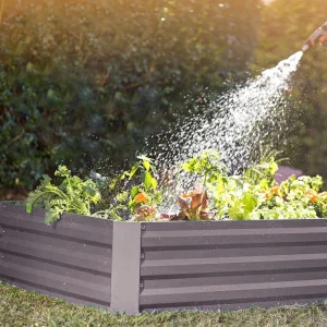 Plant Garden Raised Flower Bed Galvanized Steel Square Raised Flower Bed Flower Box Vegetable Box