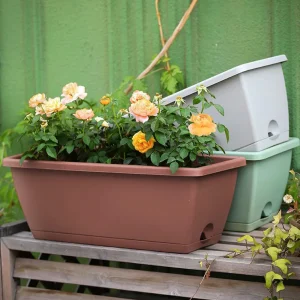 Voltsify Brick Red 5-Piece Rectangle Garden Planter Set