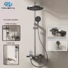 Gray Bathroom Shower Set Rainfall Shower Faucet Set Apartment Hotels Household multifunctional Split Bathtub Showers