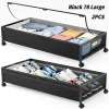 2PCS wheeled bed storage small push lathe shoe storage bedroom storage box sorting rack large capacity bed storage