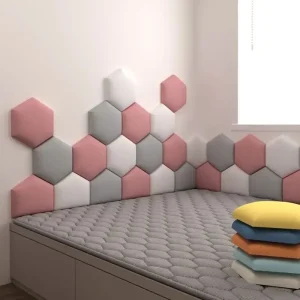 1pc Anticollision Hexagonal Headboard Bed Soft Bag Set 3D Wall Sticker Tatami Children's Bedside Decor Aesthetic Home Decoration