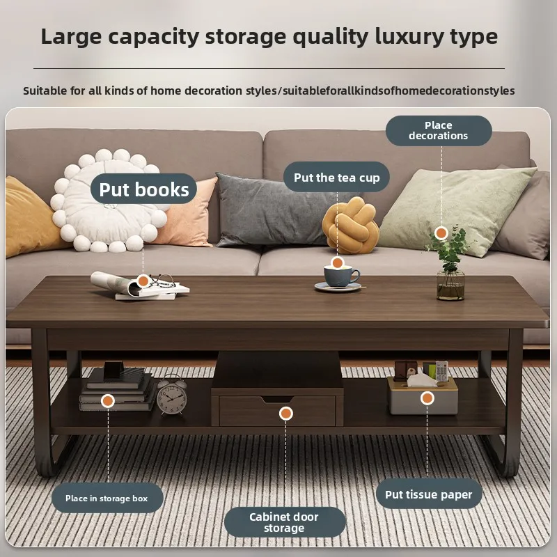 Coffee table living room household small apartment new simple rental house with small table simple rectangular side table - Image 3