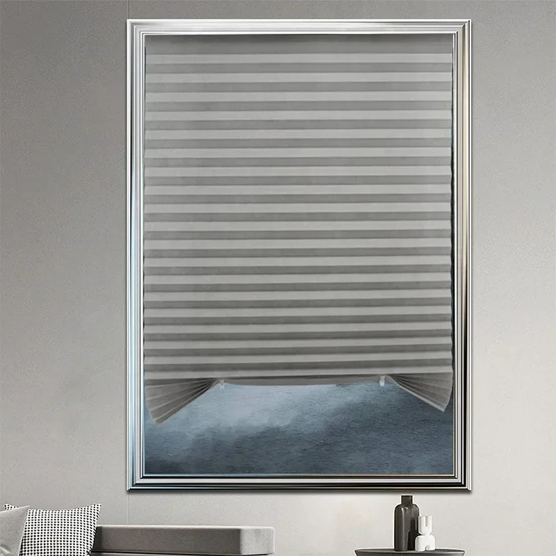Easy to Install Light Filtering Pleated Paper Shades for Window Temporary and Portable Blinds with Clips Roman Zebra Curtain - Image 4