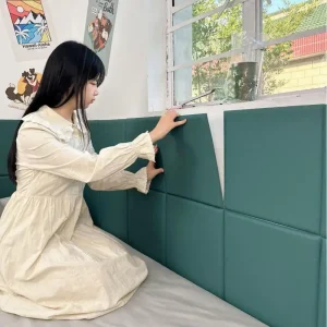 1 Pc DIY 3D Wall Mounted Headboard Soundproof Upholstered Anti-Collision Soft Tatami Bedside Panel For Bedroom Decor