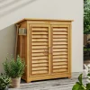 【Breeins】Outdoor Storage Cabinet Organize Tools Shoe Cabinet Patio Balcony Garden Solid Wood Rainproof and Anticorrosive